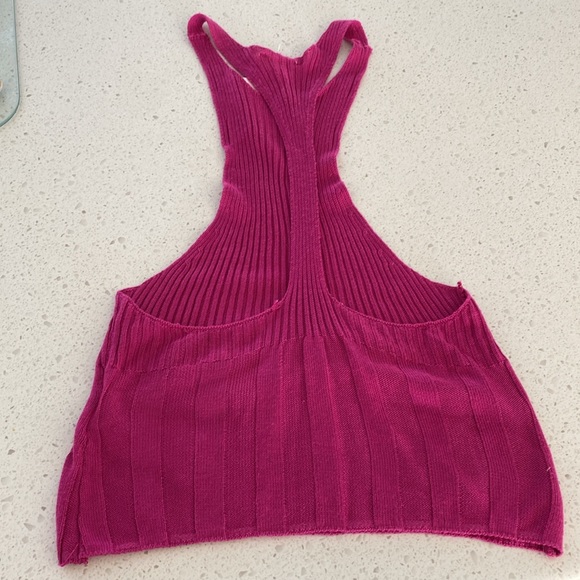 NWT INTIMATELY FREE PEOPLE take me back Braimi racer back tank ribbed pink  XS - Picture 6 of 6
